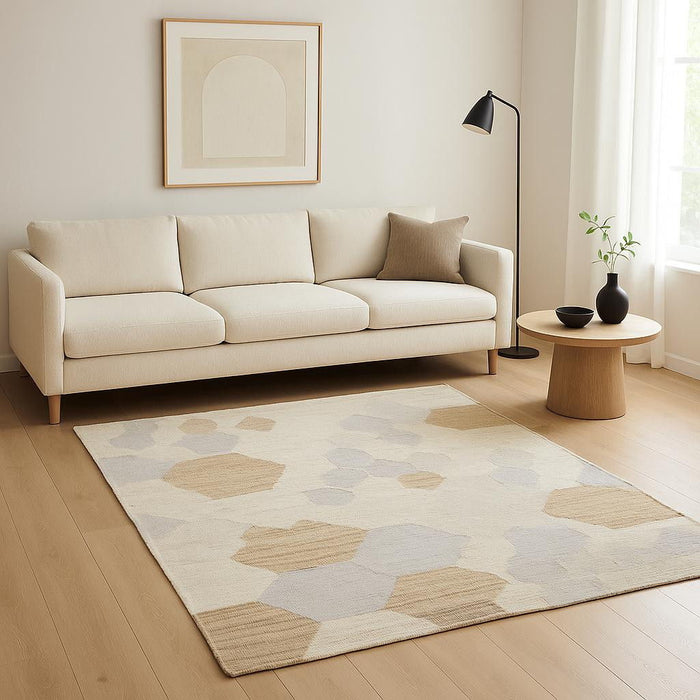 5' X 8' Patchwork Hand Woven Area Rug - Brown