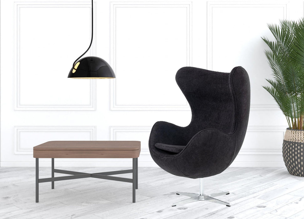 Stylish Mid Century Fabric Swivel Accent Chair - Black
