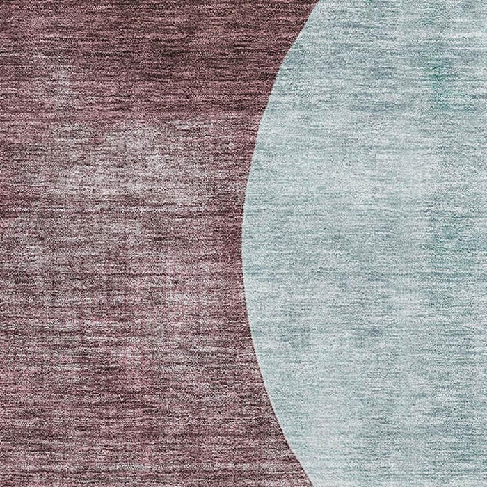 10' X 14' Geometric Washable Area Rug With UV Protection (686306) - Teal / Mauve / Blush