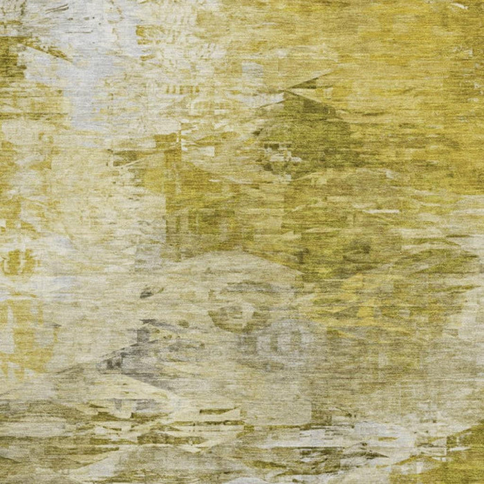 10' X 14' Abstract Washable Area Rug With UV Protection (650728) - Gold / Ivory