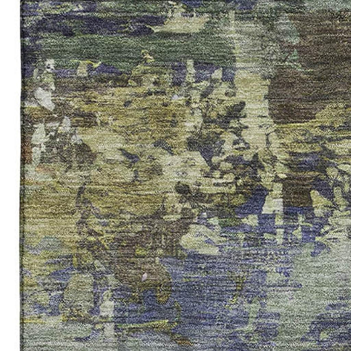 10' X 14' Abstract Washable Area Rug With UV Protection (717008) - Purple / Beige
