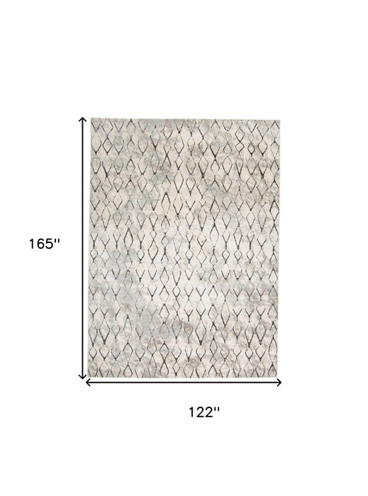 10' x 14' Abstract Stain Resistant Area Rug - Ivory Gray And Taupe