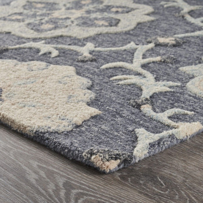 7' x 9' Wool Hand Tufted Area Rug - Blue And Gray