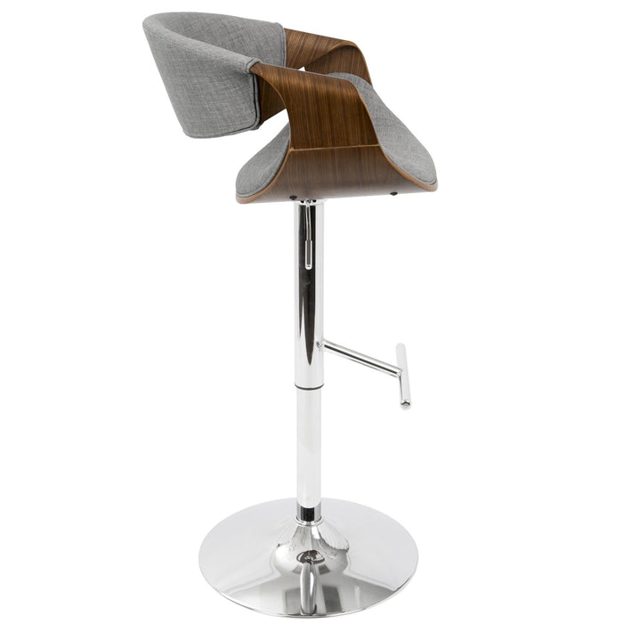 Curvo - Adjustable Barstool With Swivel - Walnut (Set of 2)
