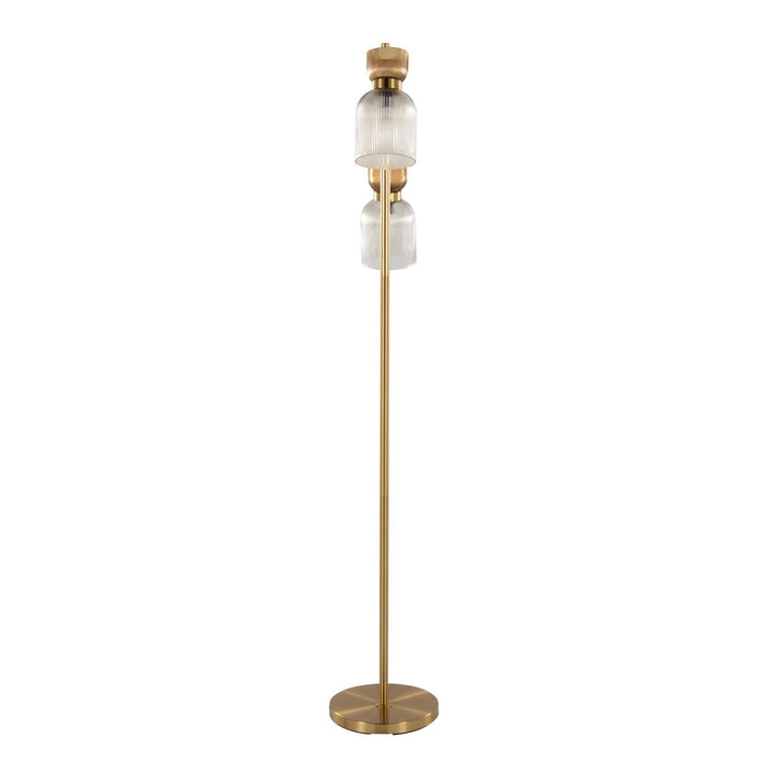 Marcel - 62" Floor Lamp - Gold Metal And Smokey Glass