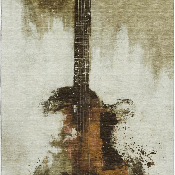 10' X 14' Abstract Washable Area Rug With UV Protection (717530) - Brown / Charcoal