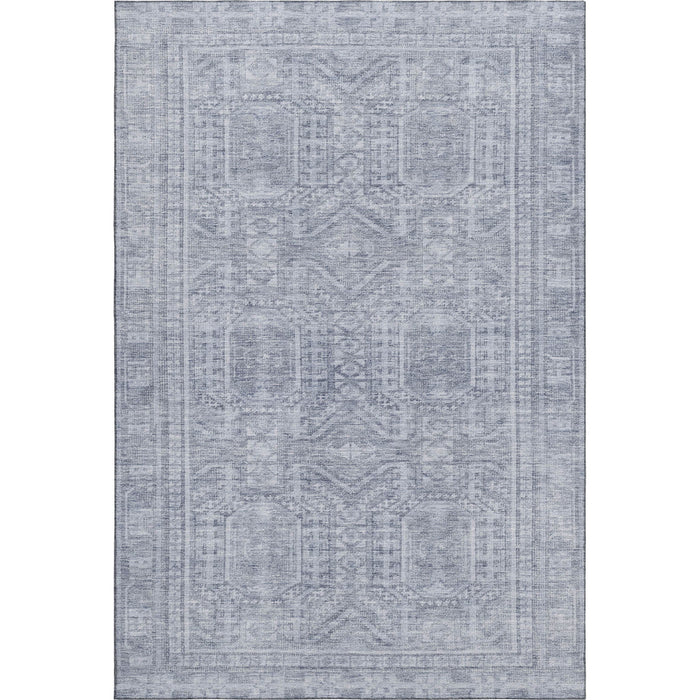 10' X 14' Geometric Washable Area Rug With UV Protection (708145) - Sky Blue / Gray