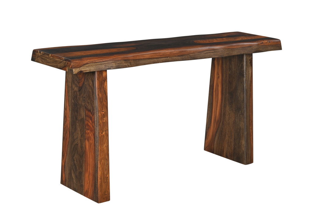 Solid Wood Frame Console Table - Dark Brown