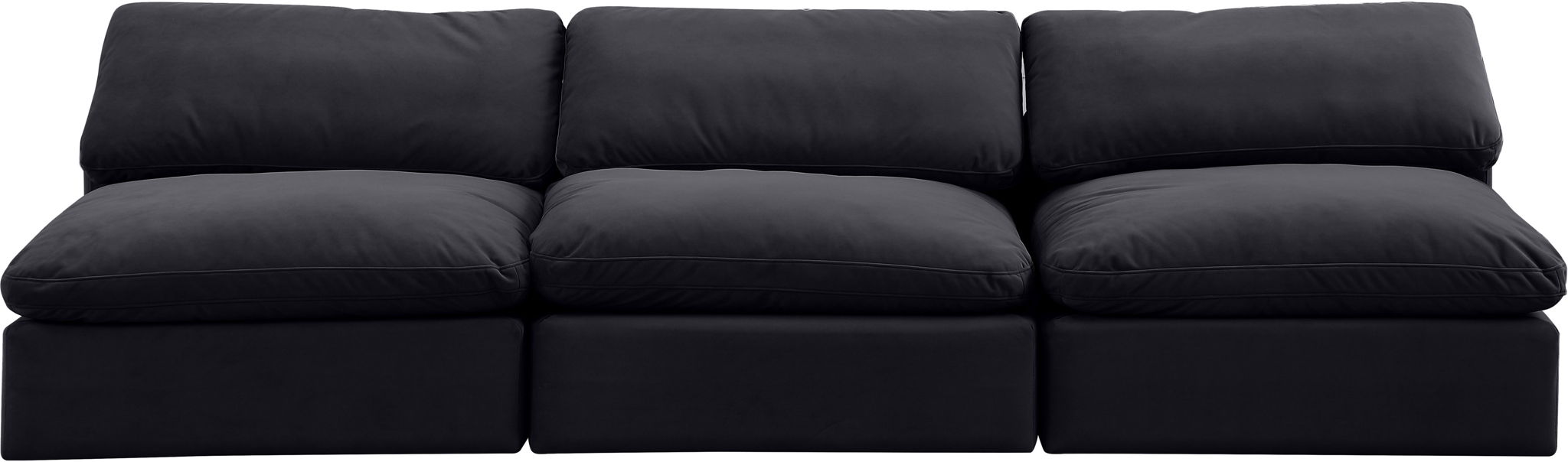 Comfy - Velvet Modular Armless Sofa 3 Seats
