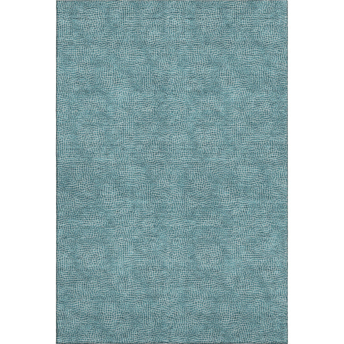10' X 14' Geometric Washable Area Rug With UV Protection (682883) - Teal / Ivory