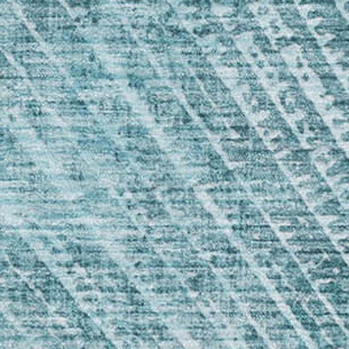 8' X 10' Geometric Washable Area Rug With UV Protection (648356) - Teal / Ivory
