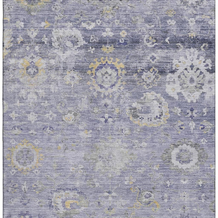 10' X 14' Oriental Washable Area Rug With UV Protection (693276) - Lavender / Gold / Ivory
