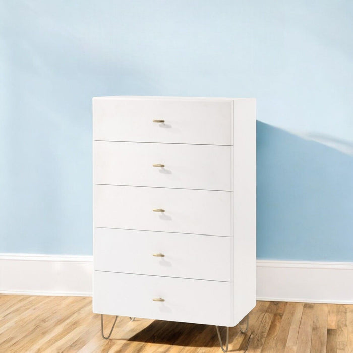 Five Drawer Chest / Accent Chest - White
