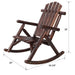 Giga durable wooden porch rocker chair made of fir log with curved seat and armrests, perfect for outdoor relaxation.