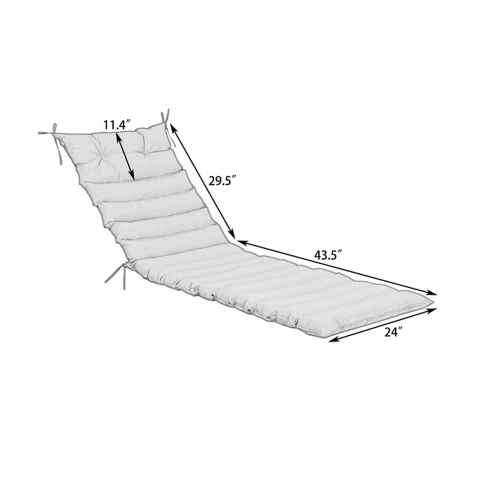 Giga 2-piece outdoor chaise lounge chair cushions set with comfortable back and seat cushions for outdoor furniture.