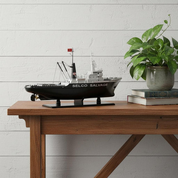 Hand Painted Model Boat (627521) - Black / White