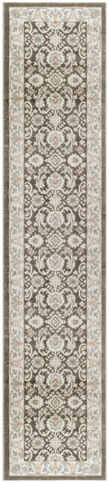 8' Floral Runner Rug (553197) - Ivory / Blue / Gray