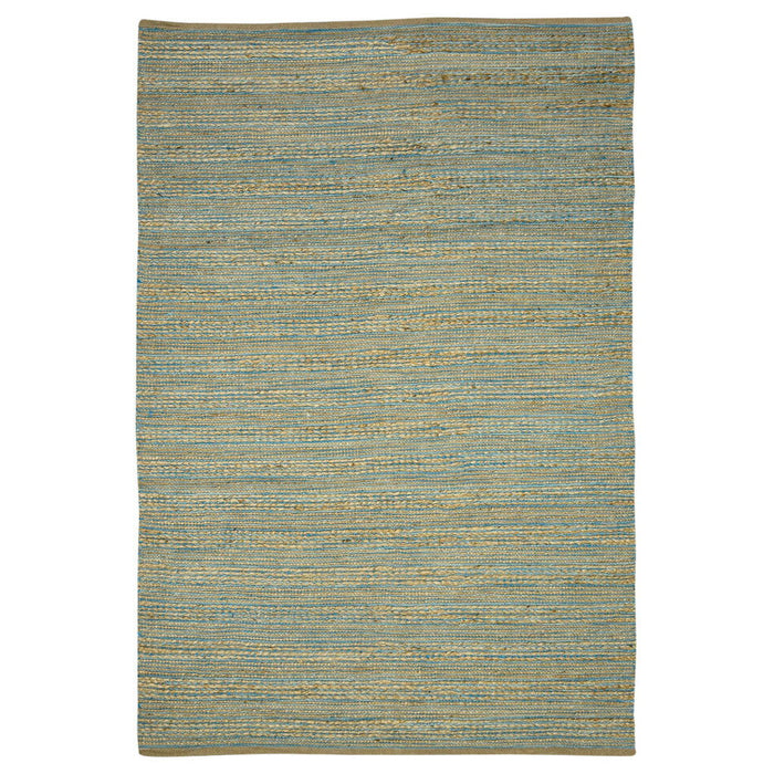 8' X 10' Jute Striped Flatweave Handmade Area Rug - Aqua