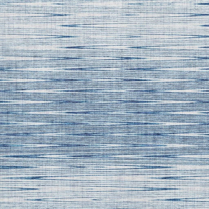 8' X 10' Abstract Area Rug With UV Protection - Blue And Ivory