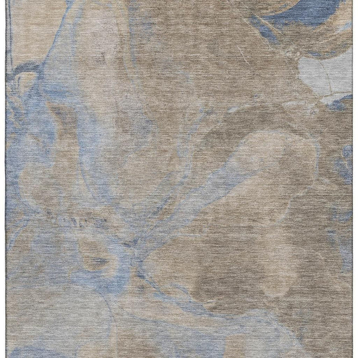10' X 14' Abstract Washable Area Rug With UV Protection (701195) - Taupe / Blue
