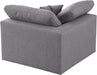 Corner chair from Meridian Furniture's Serene collection, featuring plush cushions and a modern design in a cozy living room setting.
