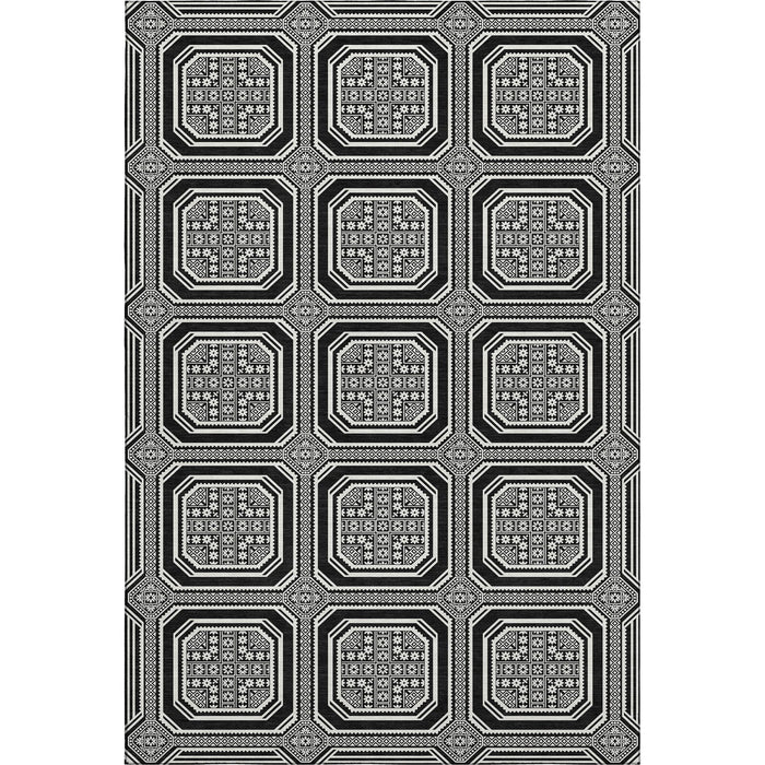 10' X 14' Geometric Washable Area Rug With UV Protection (693774) - Black / Ivory / Gray