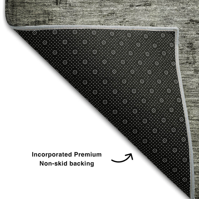 10' X 14' Abstract Washable Area Rug With UV Protection (683578) - Taupe / Beige