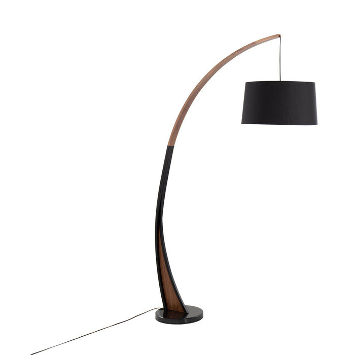 Noah - Floor Lamp - Walnut Wood Frame And Marble Base