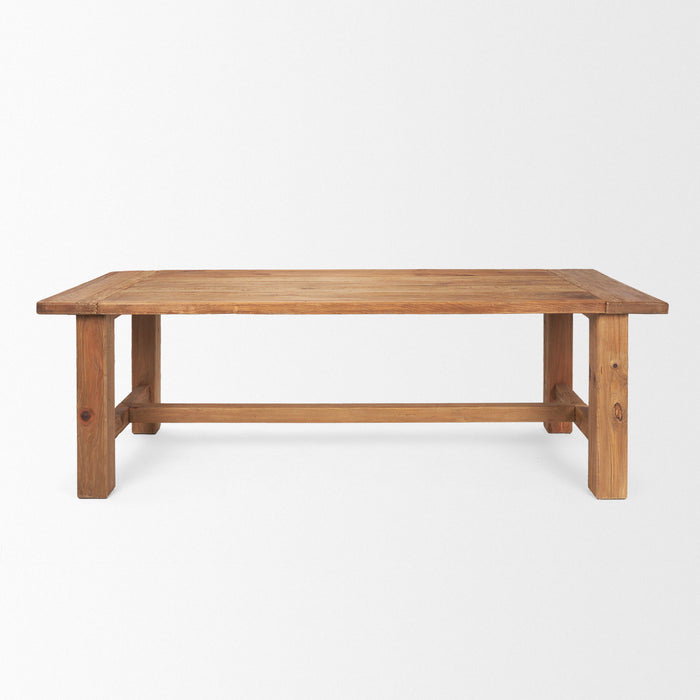 95" Reclaimed Wood Trestle Base Dining Table - Brown