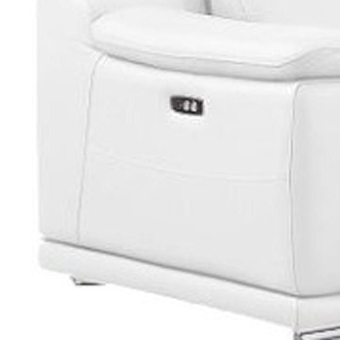 Leather Modular L Shaped Eight Piece Corner Sectional With Console - White