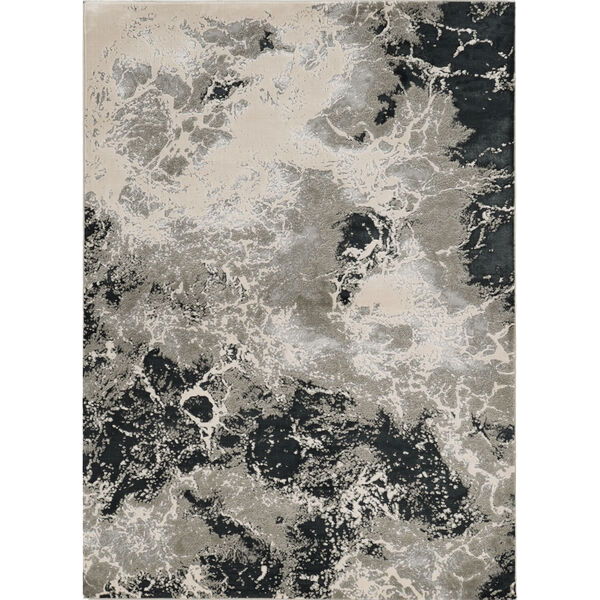 7' x 10' Machine Woven Abstract Indoor Area Rug - Silver
