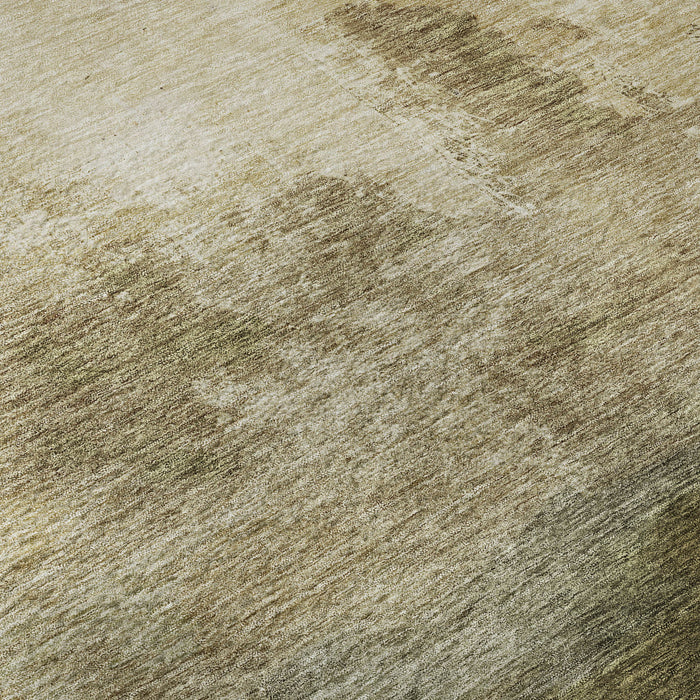 10' X 14' Abstract Washable Area Rug With UV Protection (683584) - Fern Green / Beige