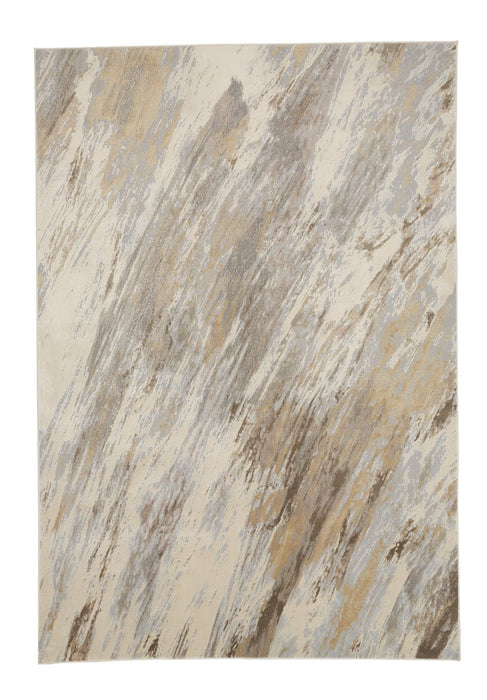 12' x 15' Abstract Area Rug - Ivory Tan And Brown