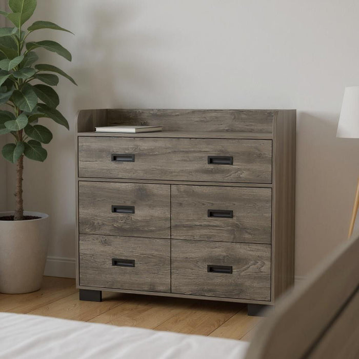 Five Drawer Dresser - Dark Brown
