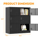 Black Giga 6-door employee storage locker with card slot, suitable for office, gym, school, or home use.