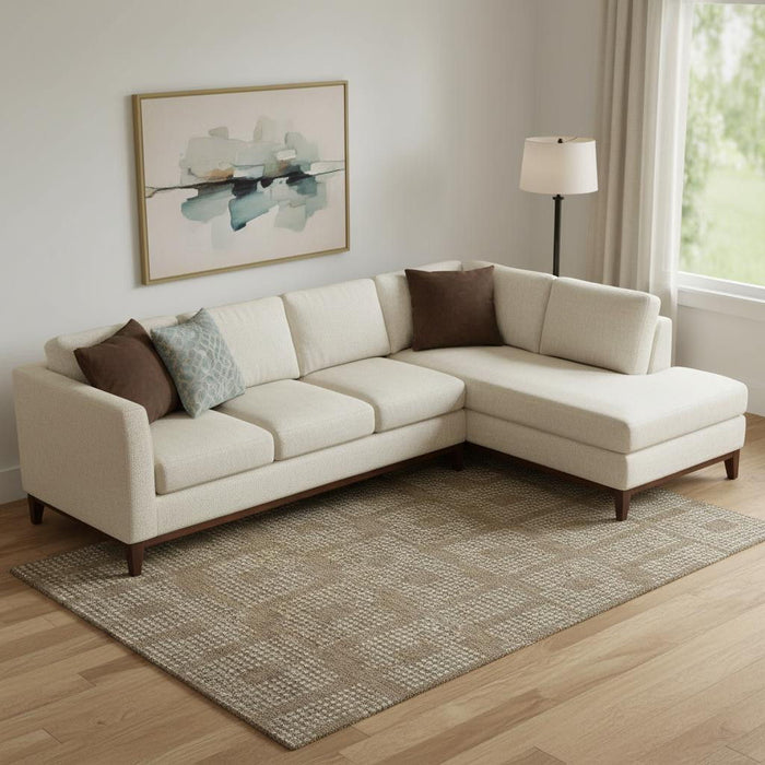 10' X 14' Geometric Washable Area Rug With UV Protection (670700) - Brown / Ivory