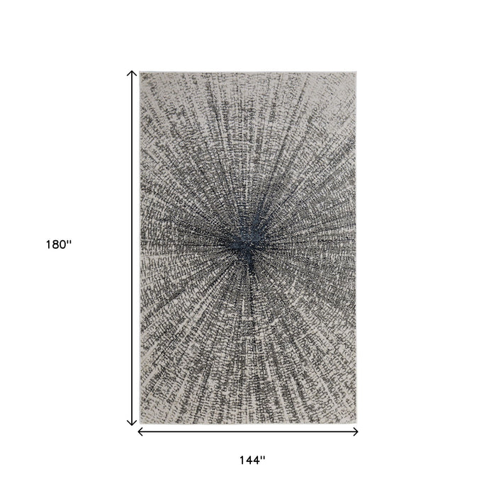 12' X 15' Abstract Area Rug - Gray And Ivory