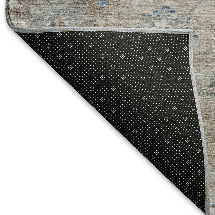 10' X 14' Oriental Washable Area Rug With UV Protection (693288) - Taupe / Blue / Beige