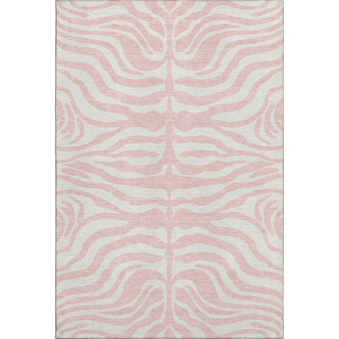 10' X 14' Animal Print Washable Area Rug With UV Protection (681791) - Pink / Ivory