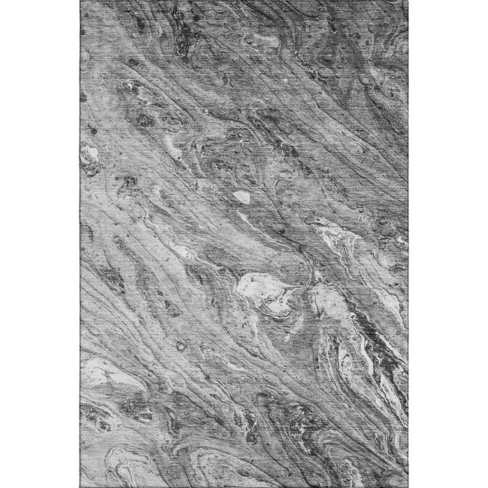 10' X 14' Abstract Washable Area Rug With UV Protection (653452) - Gray / Ivory