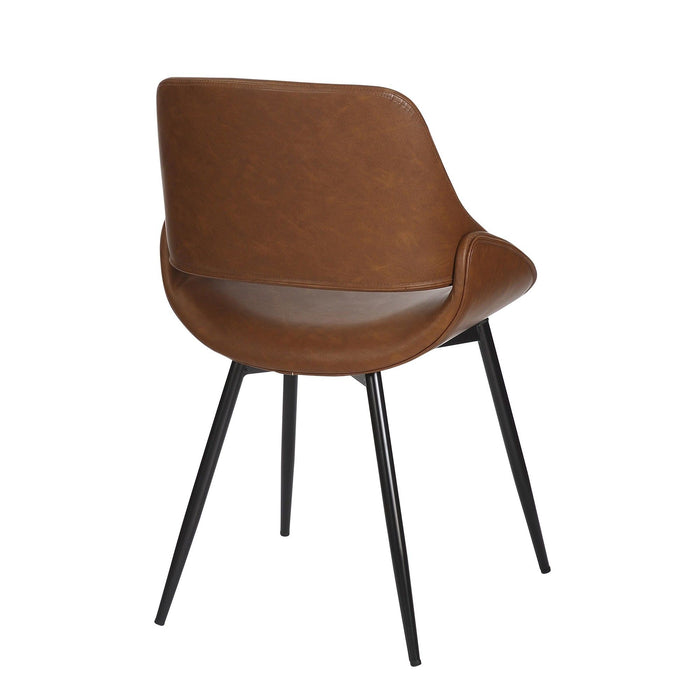 Fabrico - Faux Leather Chair (Set of 2) - Dark Brown