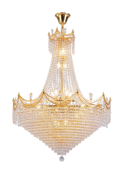 Empire Multi Light Crystal Metal Dimmable Chandelier - Clear / Gold