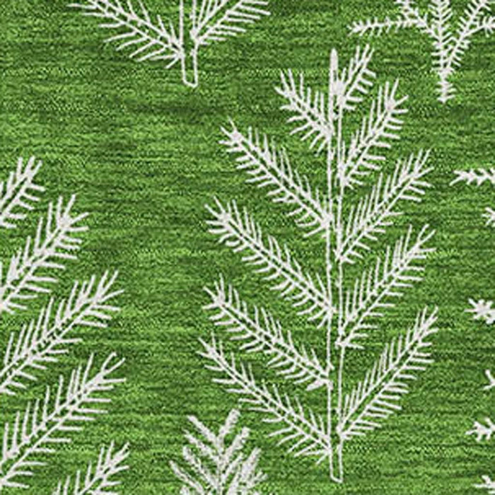 10' X 14' Floral Washable Area Rug With UV Protection (701762) - Green / Ivory