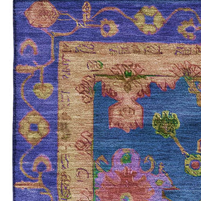10' X 14' Oriental Washable Area Rug With UV Protection (716437) - Blue / Green