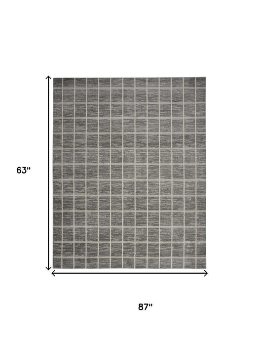 5' X 7' Geometric Area Rug (553185) - Ivory / Gray