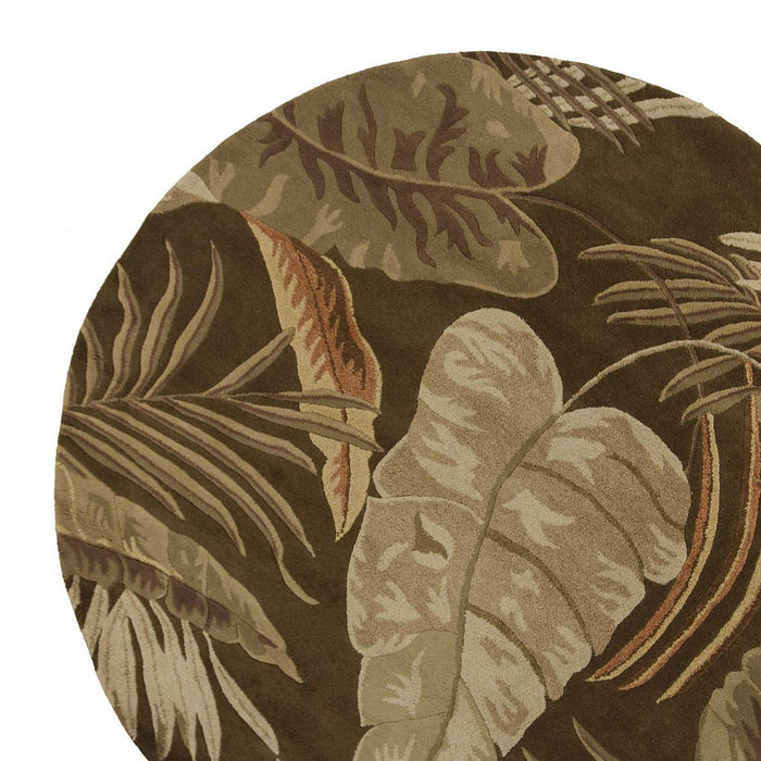 7' Round Wool Area Rug - Mocha