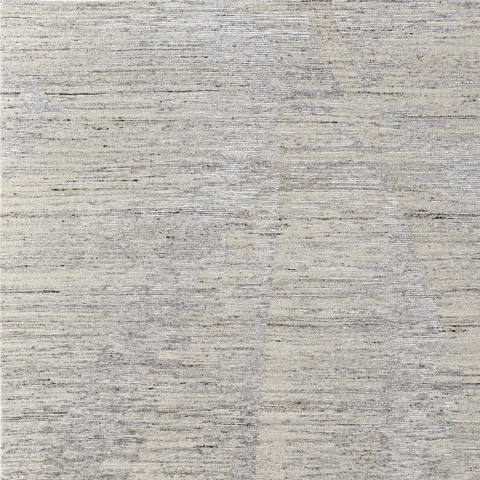 12' x 15' Abstract Hand Knotted Worn Faded Area Rug - Ivory And Gray