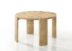 Giga Bowen 5-piece dining set with round oak finish table and cream upholstered chairs, ideal for stylish dining rooms.