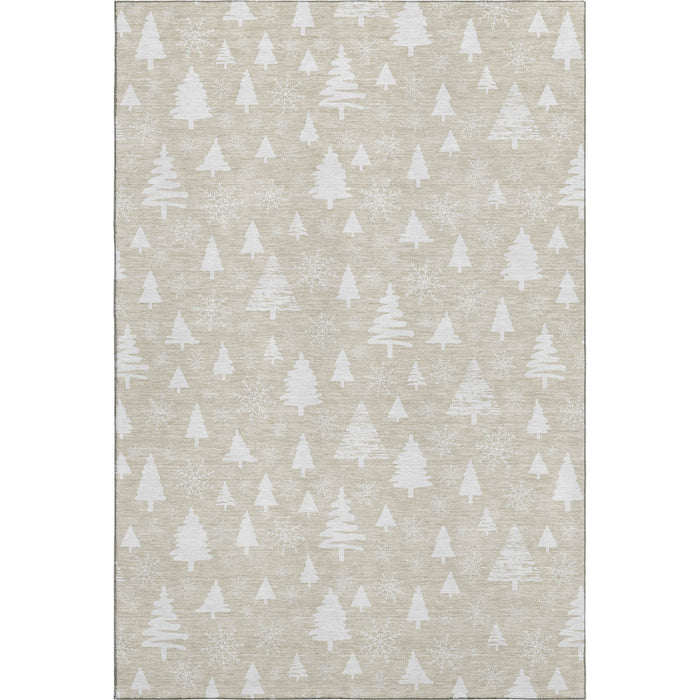 10' X 14' Abstract Geometric Washable Area Rug With UV Protection (701822) - Beige / Ivory