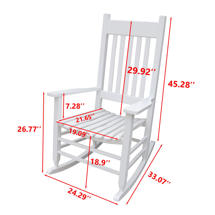 Giga Classic Wooden Porch Rocker Chair made of Populus wood with a comfortable design, ideal for outdoor relaxation.